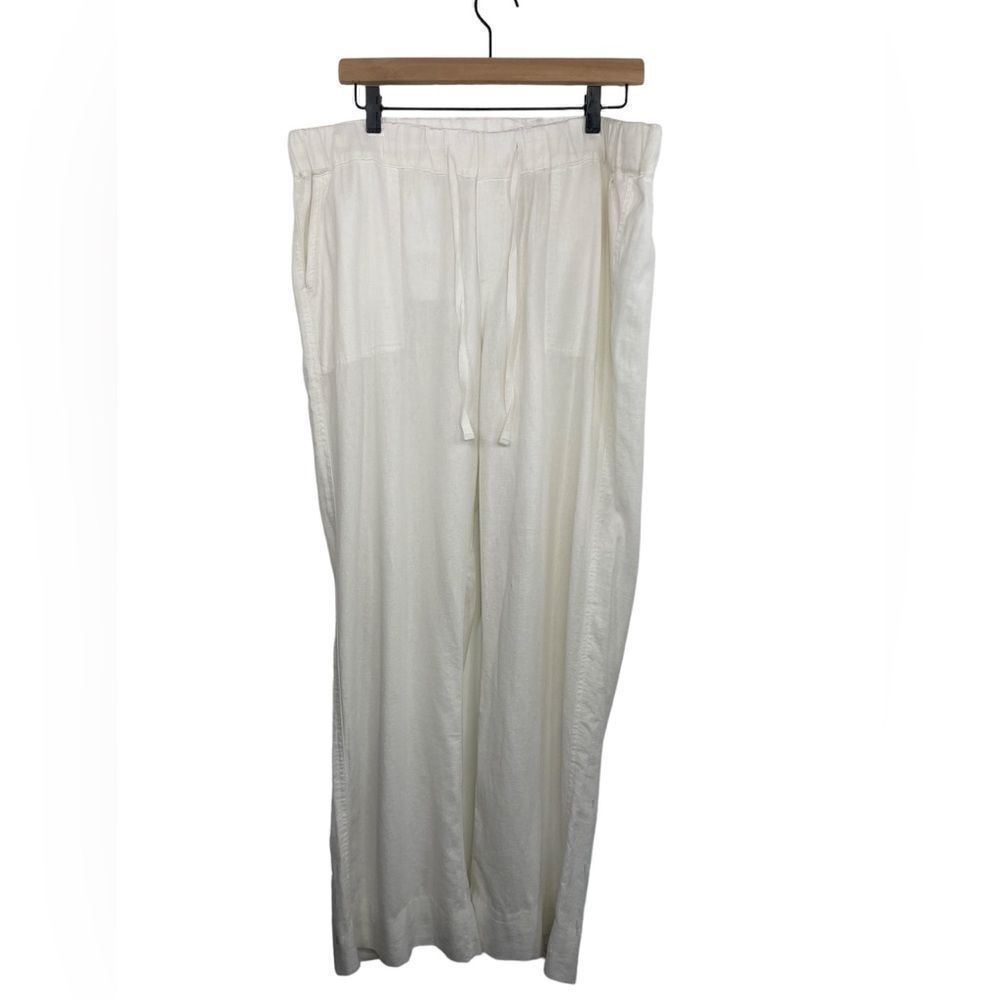 Caslon Pull On Wide Leg Pants Linen Blend size Large